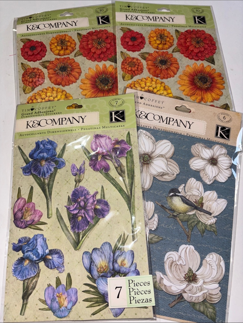 K&Company Tim Coffey Grand Adhesions Mums Iris BLOSSOMWOOD NEW